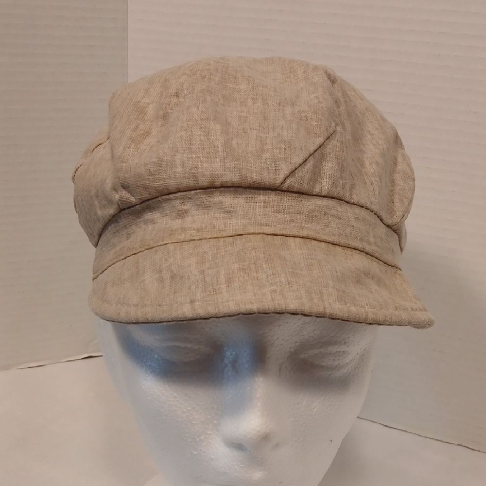 Women's Classic Linen Cap, Tan Newsboy, Electric Grandpa, Bohemien, City Girl